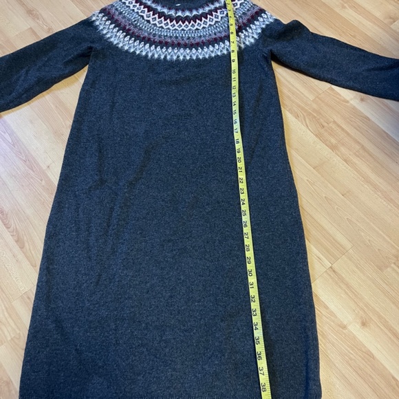 J. Jill Fair Isle Nordic Midi Sweater Dress Grey/Charcoal Size Small - Picture 6 of 6